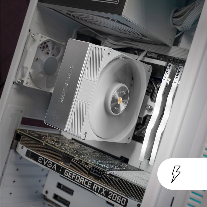 EAN 8435693112037 - Mars Gaming MCPU-X4W Procesador Refrigerador de aire 12 cm Blanco 1 pieza(s) imagen 5