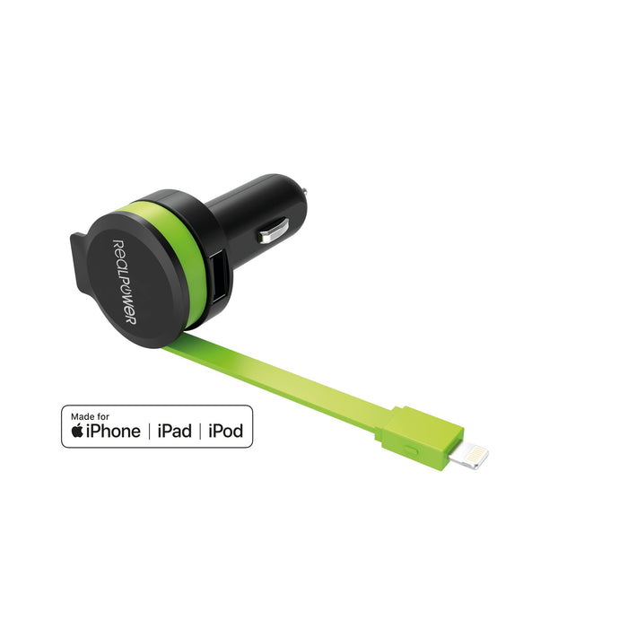 EAN 4040895005298 - RealPower 257637 cargador de dispositivo móvil Universal Negro, Verde Encendedor de cigarrillos Auto imagen 2