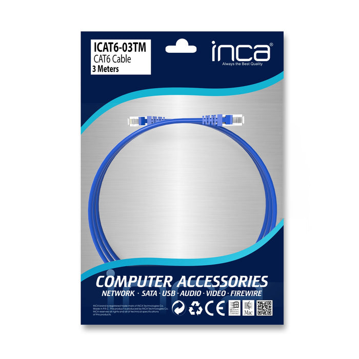EAN 8697980468276 - Inca CAT6 RJ45 3 m cable de red Amarillo U/UTP (UTP) imagen 7