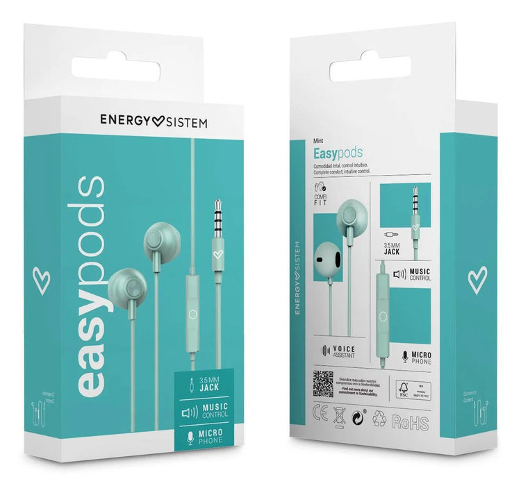 EAN 8432426459315 - Energy Sistem EasyPods Auriculares Alámbrico Dentro de oído Llamadas/Música Color menta imagen 6