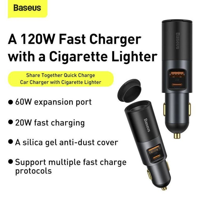 EAN 6953156206694 - Baseus CCBT-C0G cargador de dispositivo móvil Teléfono móvil Gris Encendedor de cigarrillos Carga rápida  imagen 5