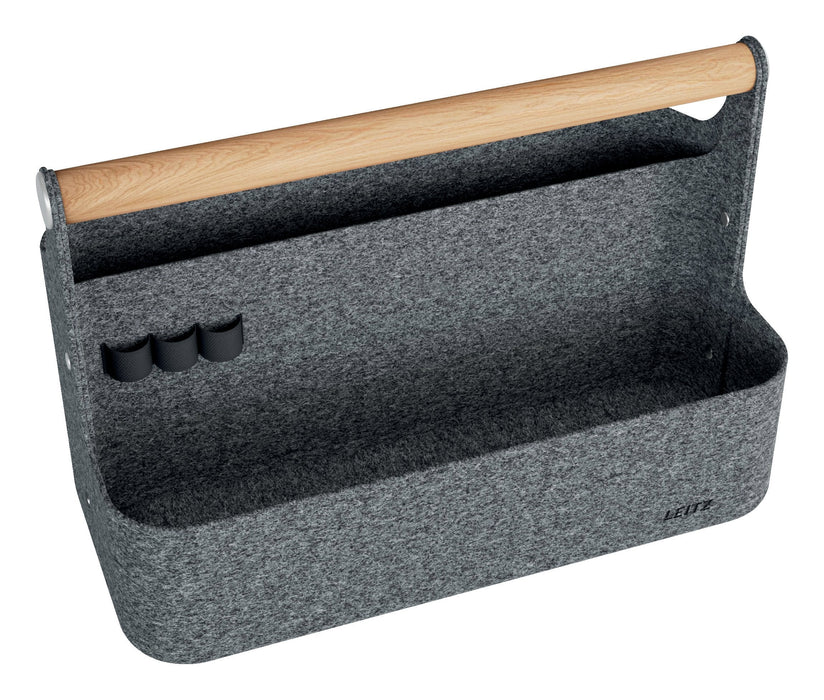 Leitz Portable Desk Organizer Felt With Handle 38x19x25 5cm Dark Gris