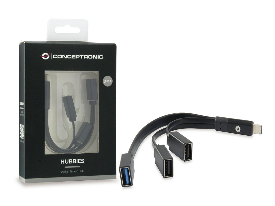 EAN 4015867205075 - Conceptronic HUBBIES01B hub de interfaz USB 3.2 Gen 2 (3.1 Gen 2) Type-C 5000 Mbit/s Negro imagen 2