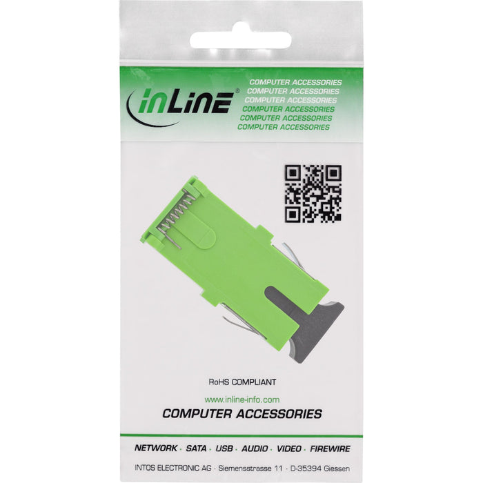 Inline® Fibre Optic Adapter, Simplex Sc/Sc, Sm, Ceramic, With Shutter, Green