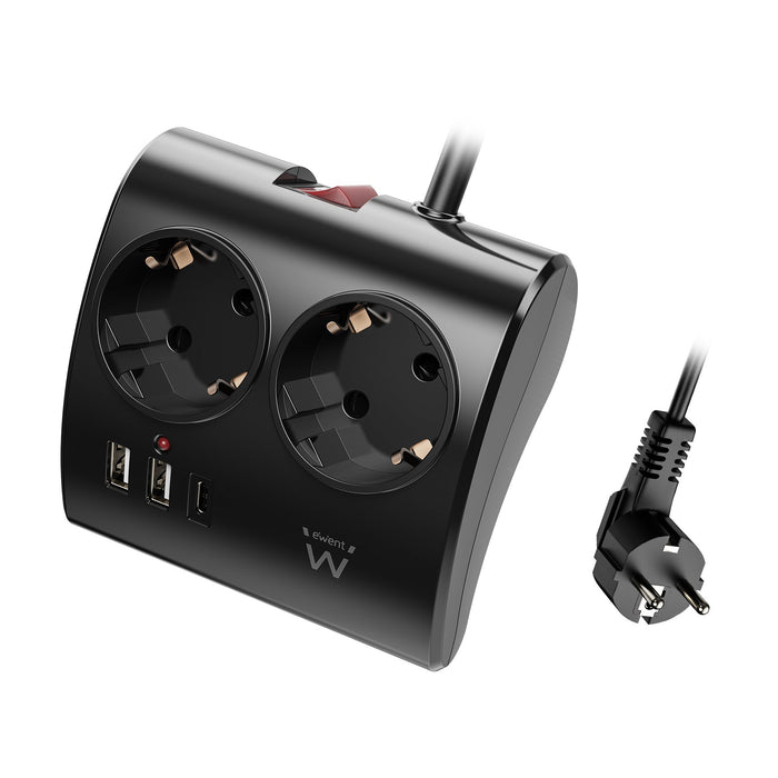 EAN 8052101433739 - Ewent EW3871 base múltiple 1,5 m 3 salidas AC Interior Negro imagen 1