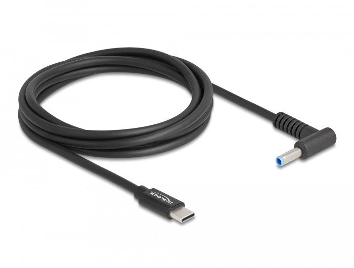 Delock Notebook Ladecable Usb Type-C Stecker Zu Hp 4,5 X 3,0 Mm Stecker