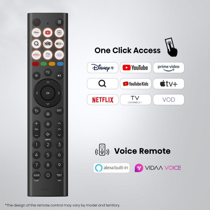 165,1 Cm (65") 3840 X 2160 Pixel Hisense 20019129 16:9 4k Ultra Hd Qled 8 Ms Smarttv Hdmi Vesa 400 X 300 Mm Lan Wifi Speaker