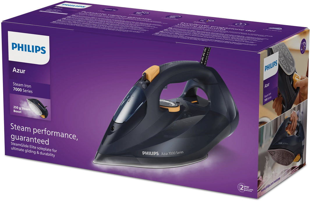 EAN 8720389016103 - Philips 7000 series DST7060/20 plancha Plancha a vapor Suela SteamGlide Elite 3000 W Azul, Amarillo imagen 4