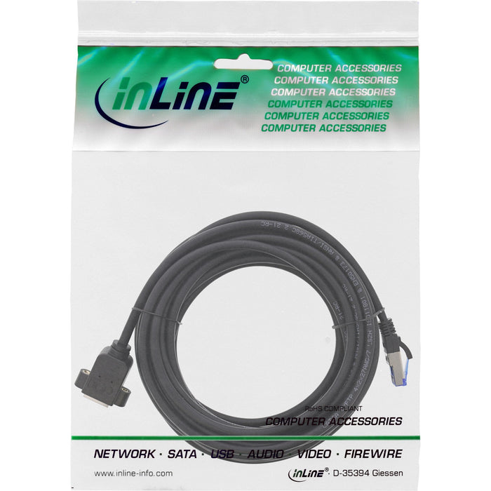 Extensión Incorporada De Cable De Red Inline, S/Ftp (Pimf), Cat.6a, Libre De Halógenos, Cobre, Negro, 7,5 M