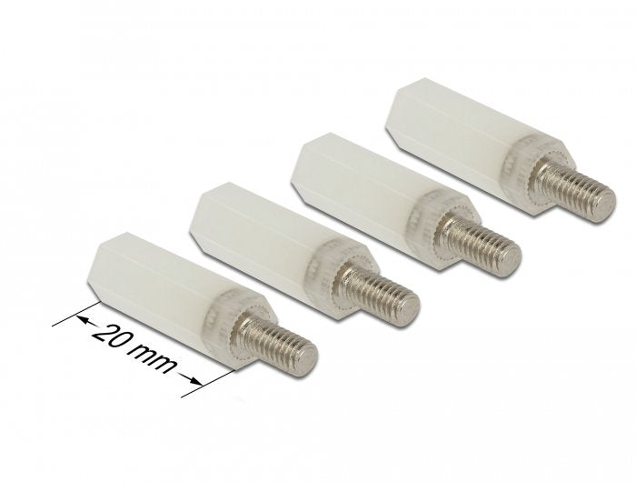 Delock Abstandshalter M4 X M4, Sechskant, Innen / Aussen, 20 Mm Natur 4 Piezas