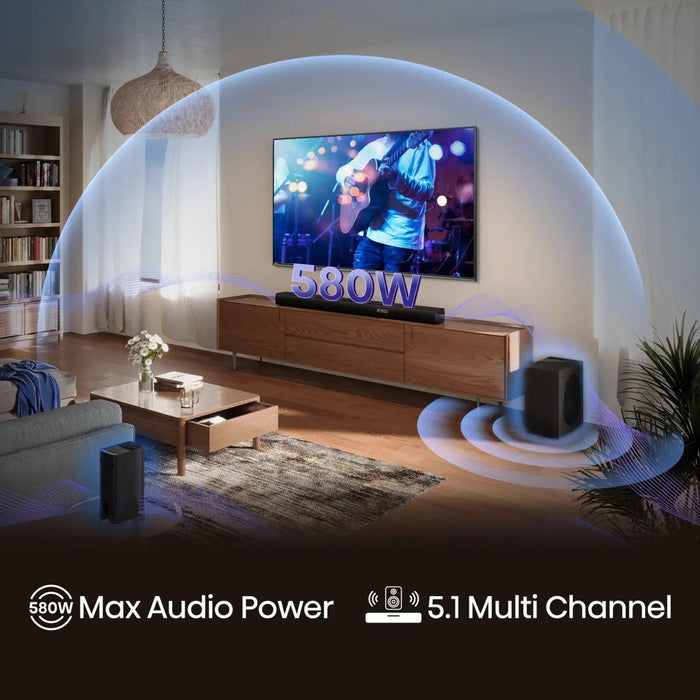 Barra Sonido Hisense Ax5100q 5.1 580w Dolby Atmos Hdmi Earc Bt 5.3