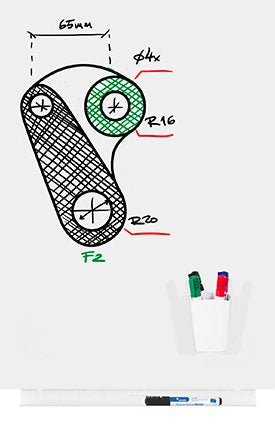 Rocada Visualline - Whiteboard - Apto Para Montaje En Pared - 550 X 750 Mm - Lacado Acero - Magnético - Blanco Señal (Ral 9003)
