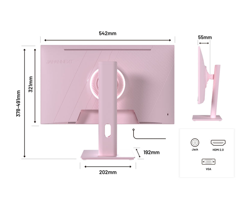 EAN 4589511175712 - JAPANNEXT JN-I238FHD120F-HSP-PK pantalla para PC 60,5 cm (23.8") 1920 x 1080 Pixeles Full HD LCD Rosa imagen 11
