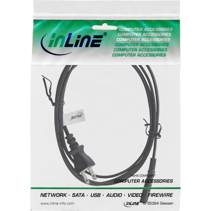 Cable De Alimentación Inline Japón A Euro8 Iec-C7, Negro, 1,8 M