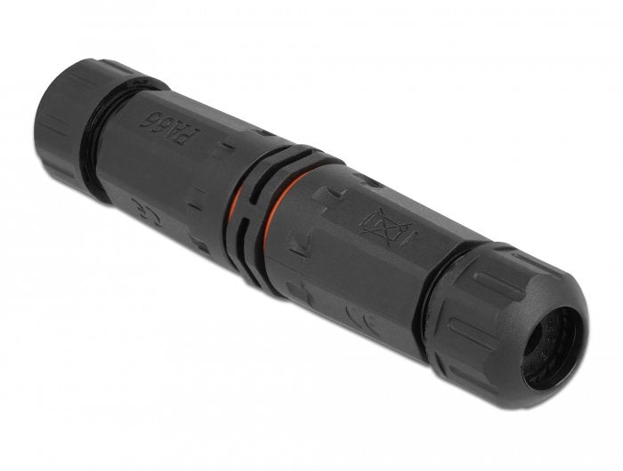 Delock Cableverbinder Für Aussenbereich 2 Pin, Ip68 Wasserdicht, Schraubbar, Cabledurchmesser 4,5 - 7,5 Mm Schwarz