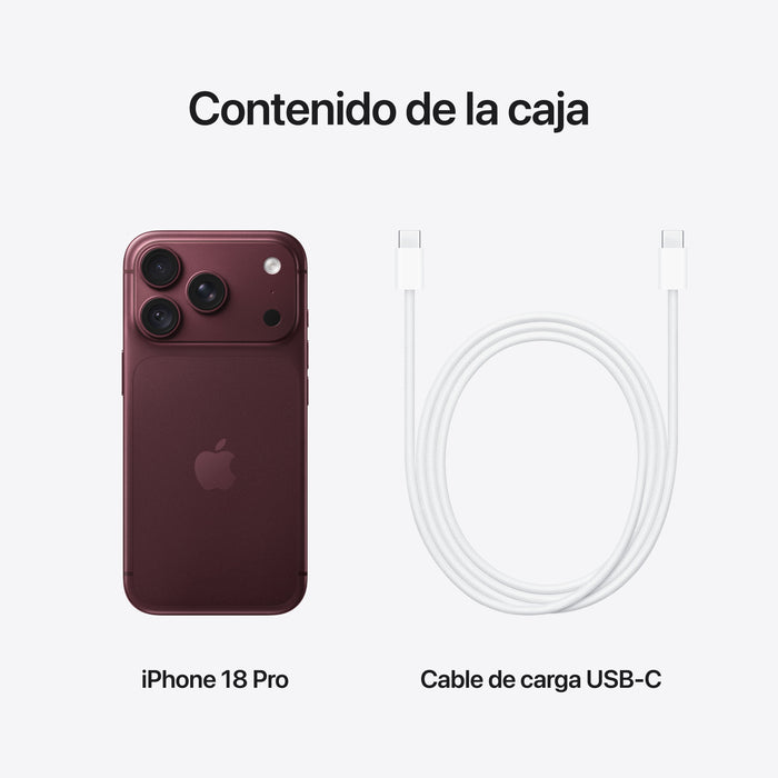 EAN 0195951416045 - Apple iPhone 18 Pro 16 cm (6.3") SIM doble iOS 27 5G USB Tipo C 4056 mAh Borgoña imagen 9