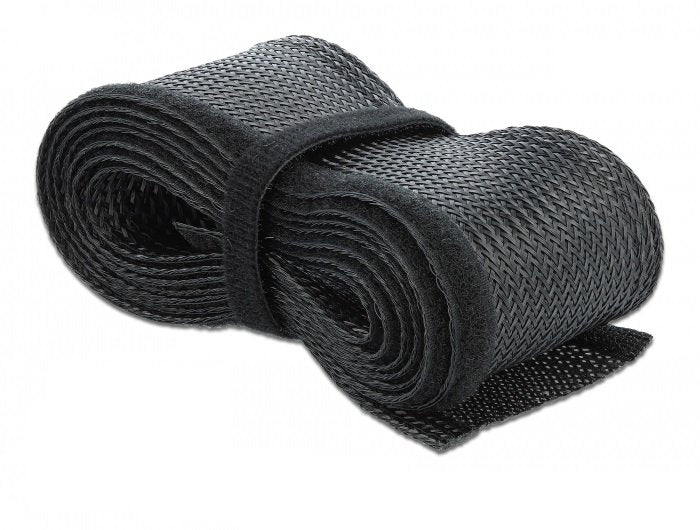 Geflechtschlauch Mit Klettverschluss 10 M X 19 Mm Schwarz