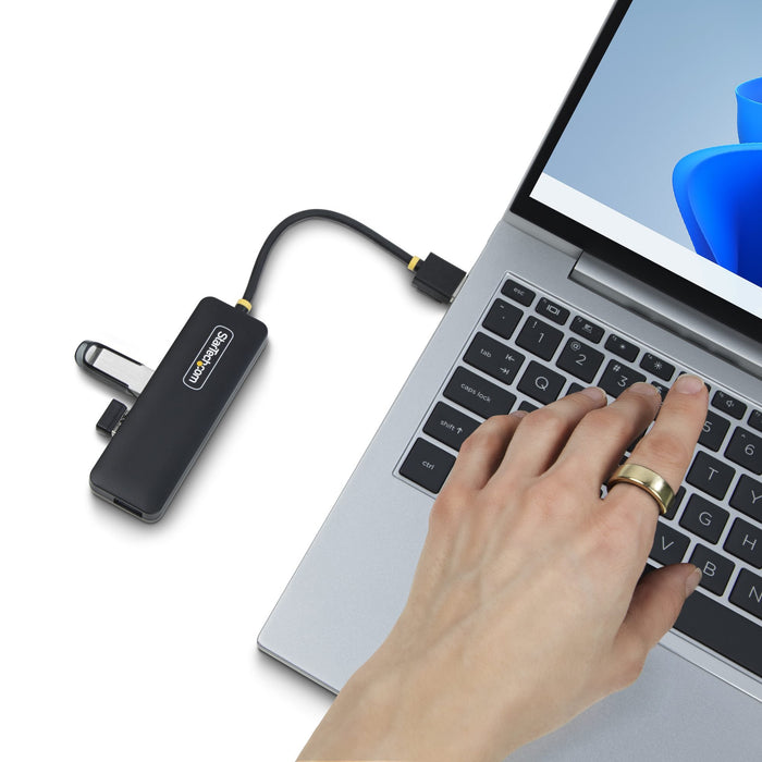 EAN 0065030912143 - StarTech.com H5A4A-USB-HUB hub de interfaz USB 3.2 Gen 1 (3.1 Gen 1) Type-A 5000 Mbit/s Negro imagen 9