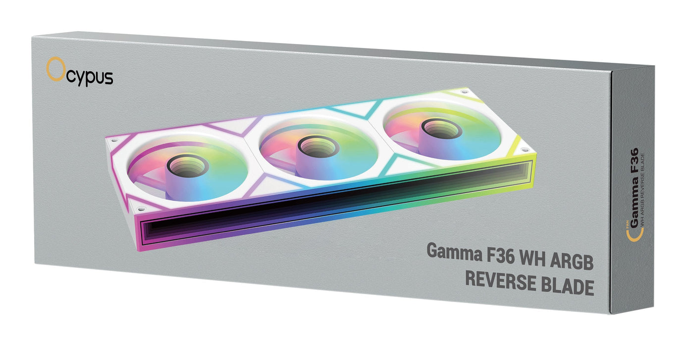 Ventilador Pc Ocypus Gamma F36 Argb (Blanco, Reverse, 360 Mm) Gamma-F36-Wh3am001-Gl