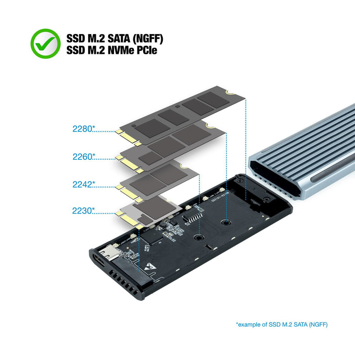 EAN 8433281011366 - TooQ Shinobi Caja externa para unidad de estado sólido (SSD) Gris M.2 imagen 4