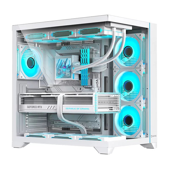 Caja Gaming Semitorre Hiditec H3 Pro Blanca