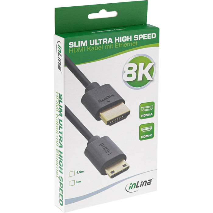 Inline Slim Ultra High Speed Hdmi Cable Am/Cm (Mini) 8k4k Negro 2m