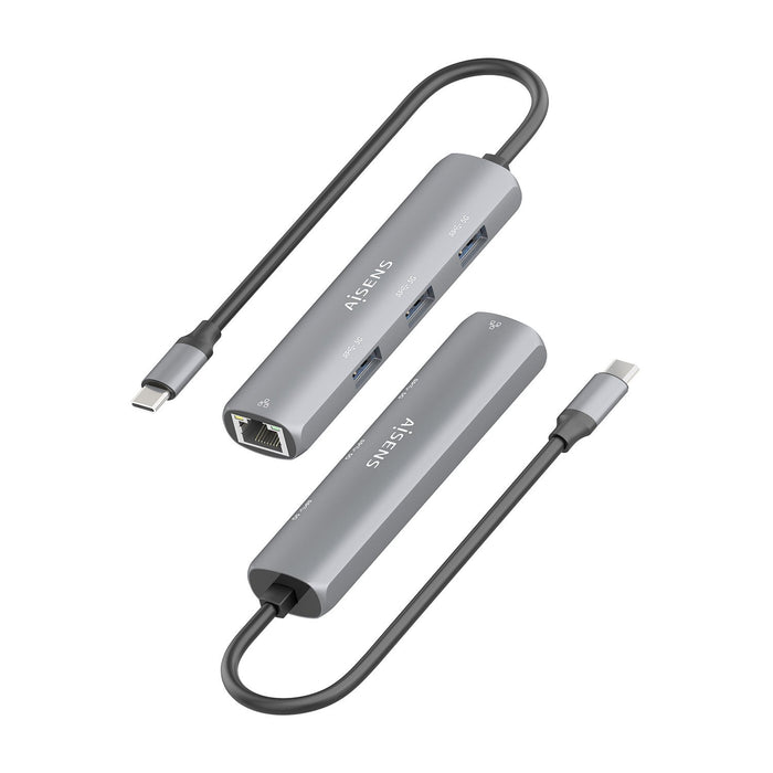 EAN 8435739904008 - AISENS ASUC-4P038-GR base para portátil y replicador de puertos Alámbrico USB 3.2 Gen 1 (3.1 Gen 1) Type- imagen 3