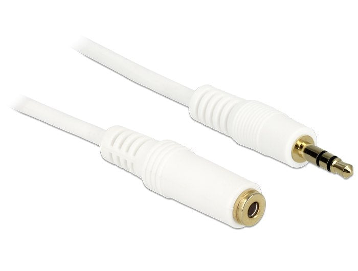 Delock Klinkenverlängerungscable 3,5 Mm 3 Pin Stecker > Buchse 5 M Weiss