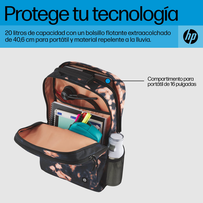 EAN 0197192501269 - HP Campus XL Tie Dye Backpack 40,9 cm (16.1") Negro imagen 7