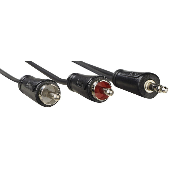 Hama Essential Cable De Audio - 2x Rca Macho - Jack 3.5mm Macho - Longitud 1.5m - Estereo - Negro