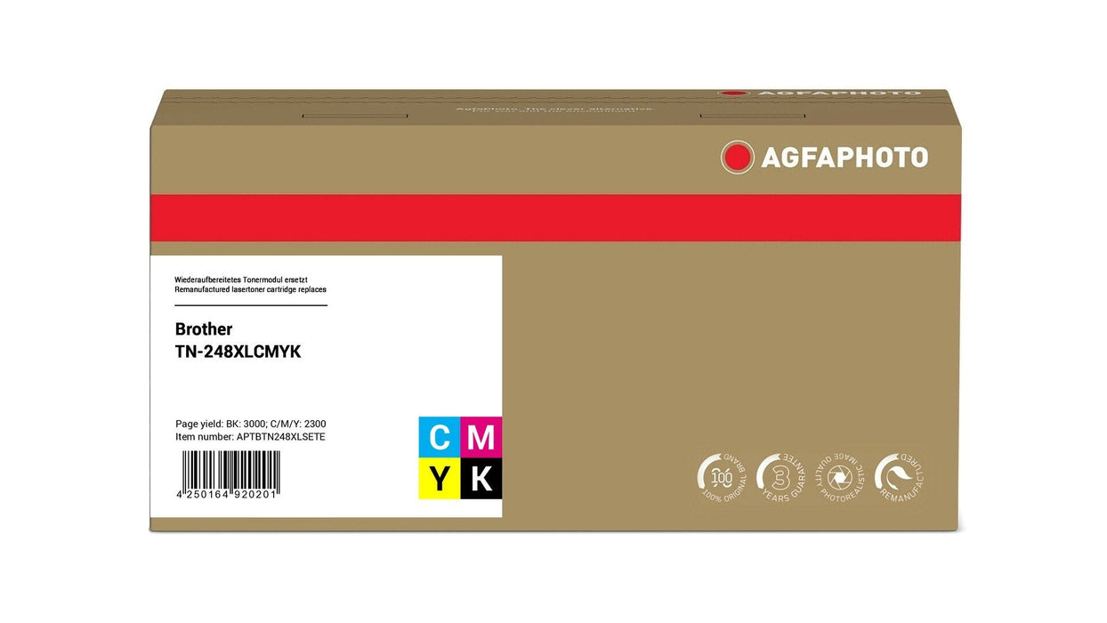 Agfa Photo Multipack Negro / Cian / Magenta / Amarillo Aptbtn248xlsete  9900 Copias