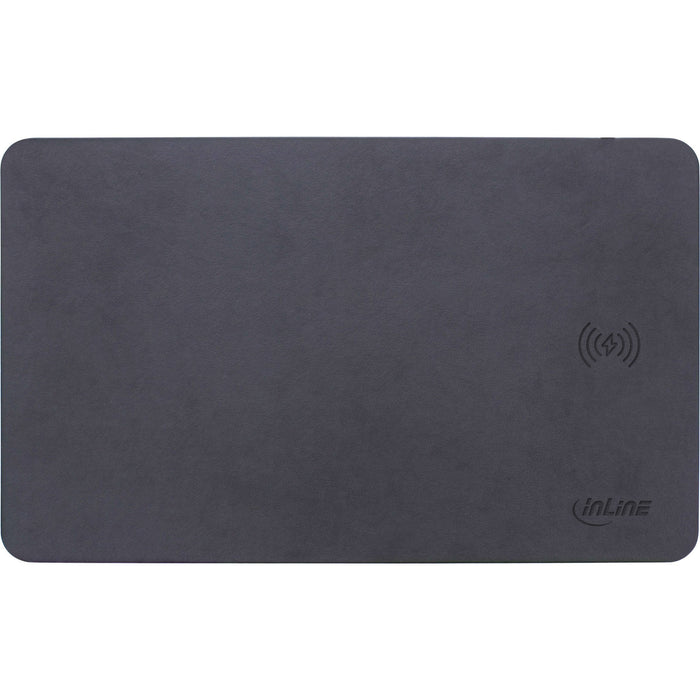 Alfombrilla De Ratón Inline, Carga Inalámbrica, 370x225x7mm, Negra