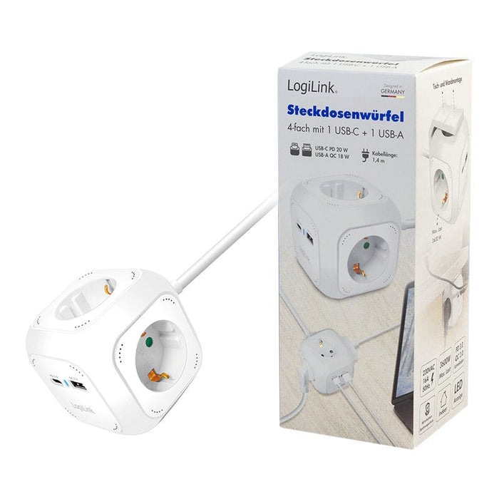Logilink Lps283u Base Múltiple 1,4 M 4 Salidas Ac Interior Blanco