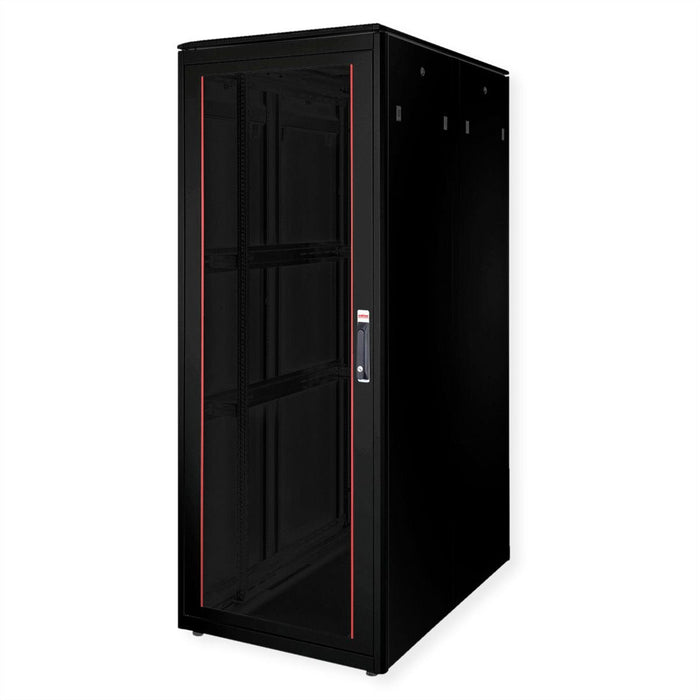 Roline 19-Zoll Netzwerkschrank Pro 42 He, 800x1200 Bxt Glastr Schwarz