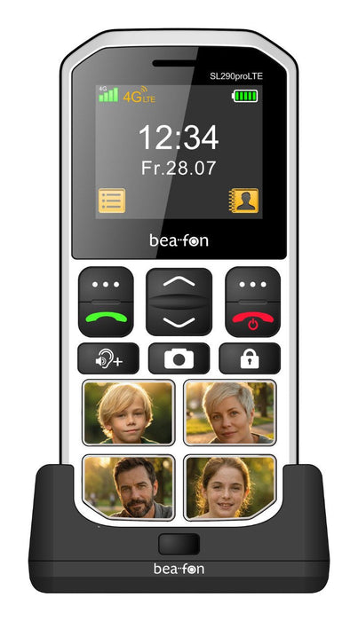 Beafon Sl290pro Lte - 4g, Plateado Line, Móvil Con Teclas Grandes, Negro-Blanco