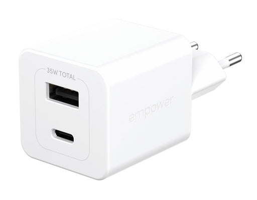 EAN 5715685027550 - PanzerGlass empower™ by ® Turbo 35W Charger incl. USB-C + USB-A | EU Plug | Silver White Smartphone Blanc imagen 1