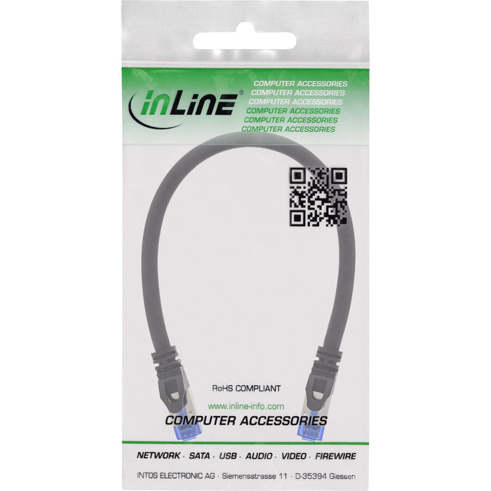 Inline® Cable De Red Armoured, U/Ftp, Cat.6a, Black, 0.5m