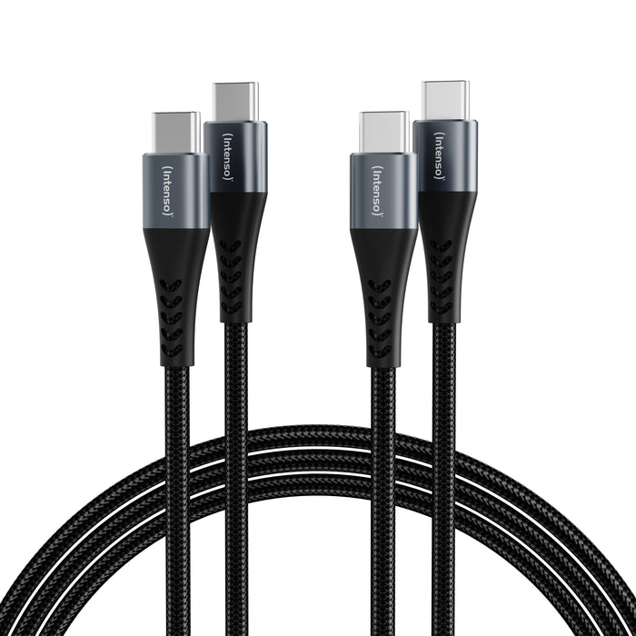 Intenso Usb-C/Usb-C Cable C100c Nylon 2m Black Double Pack