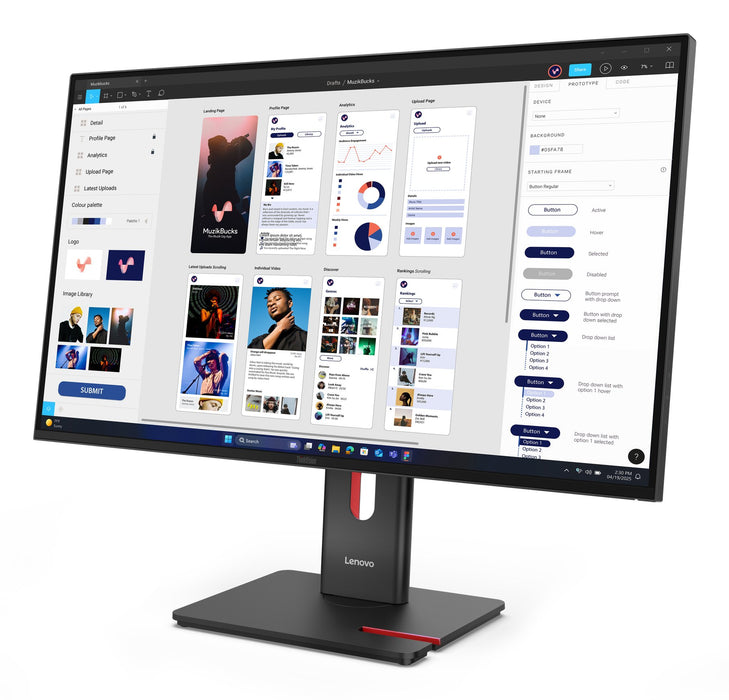 EAN 0198156726681 - Lenovo ThinkVision T32UD-40 pantalla para PC 80 cm (31.5") 3840 x 2160 Pixeles 4K Ultra HD LCD Negro imagen 11