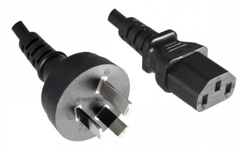 Australsk Netledning 1,8m Til  C13, A+C, Sort, H05v, V-F 3g