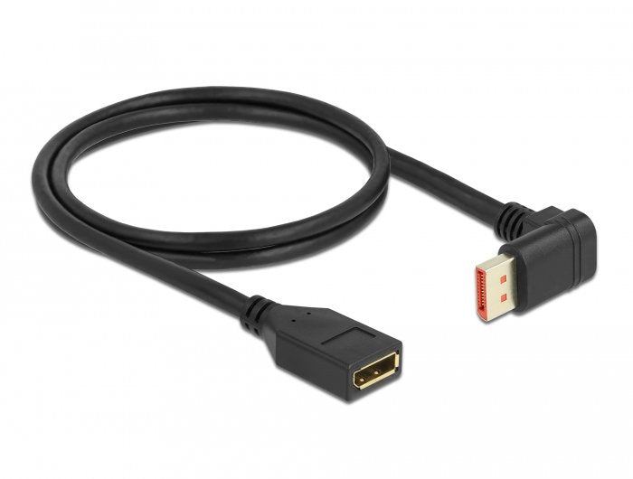 Delock Displayport Verlängerungscable Stecker 90° Unten Gewinkelt Zu Buchse 8k 60 Hz 1 M
