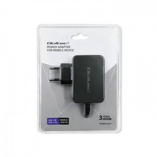 EAN 5901878510248 - Qoltec 51024 cargador de dispositivo móvil Universal Negro Corriente alterna Carga rápida Interior imagen 5