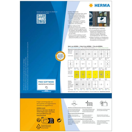 EAN 4008705095396 - HERMA 9539 etiqueta autoadhesiva Rectángulo Blanco 160 pieza(s) imagen 2