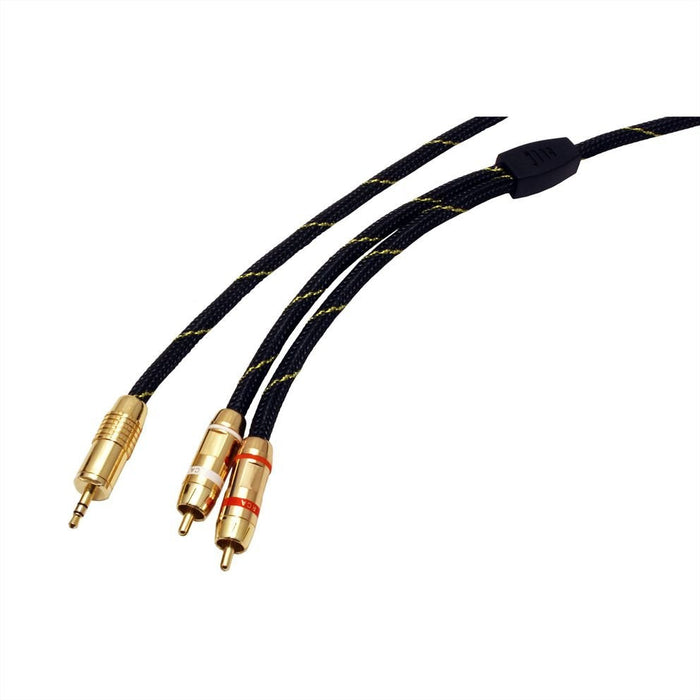 Roline Gold Audio-Verbindungscable 3,5mm Stereo - 2x Cinch Stecker   Stecker 5m