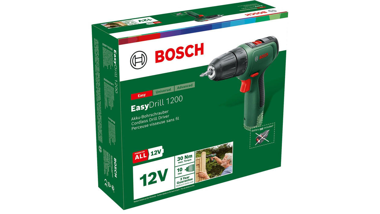EAN 4053423224870 - Bosch EasyDrill 1200 1500 RPM Sin llave 940 g Negro, Verde imagen 3