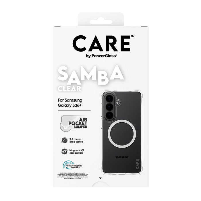 Care By Panzerglass Samba Case Transparent W. Blanco Qi Samsung New Galaxy S26 Plus