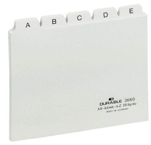 EAN 4005546314204 - Durable 366002 lengüeta de índice Separador alfabético con pestaña PVC Blanco imagen 1