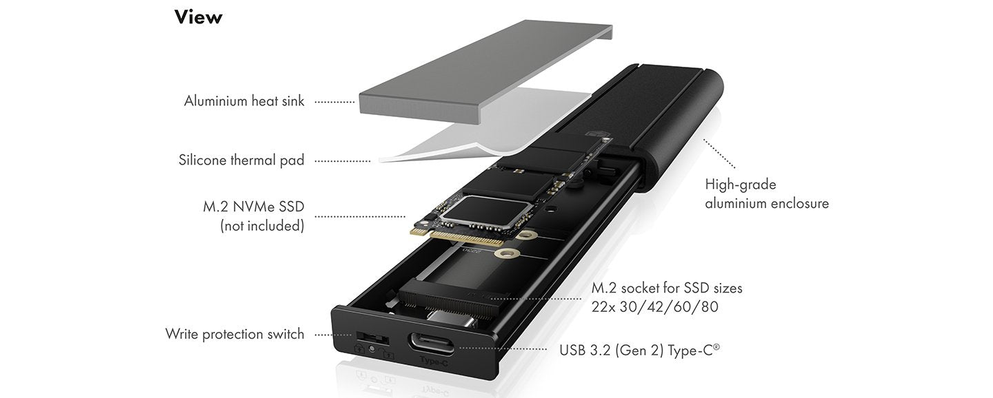 EAN 4250078172925 - ICY BOX IB-1807MT-C31 Caja externa para unidad de estado sólido (SSD) Negro M.2 imagen 11