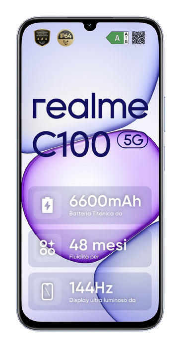 EAN 6941764486256 - realme C100 5G 17,3 cm (6.8") SIM doble USB Tipo C 4 GB 256 GB 6600 mAh Púrpura imagen 1