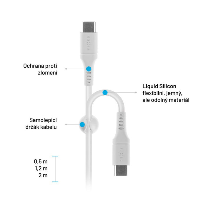 EAN 8591680147281 - FIXED FIXDLS-CC12-WH cable USB USB 2.0 1,2 m USB C 4,8 Gbit/s Blanco imagen 5